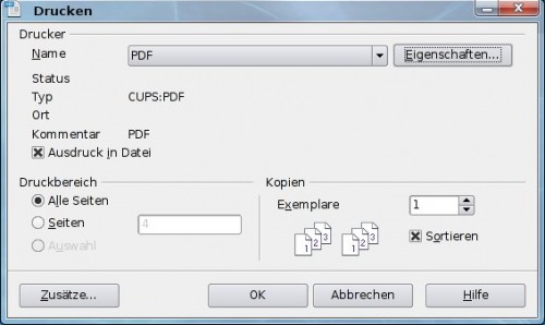 OpenOffice Postscript-Datei erstellen