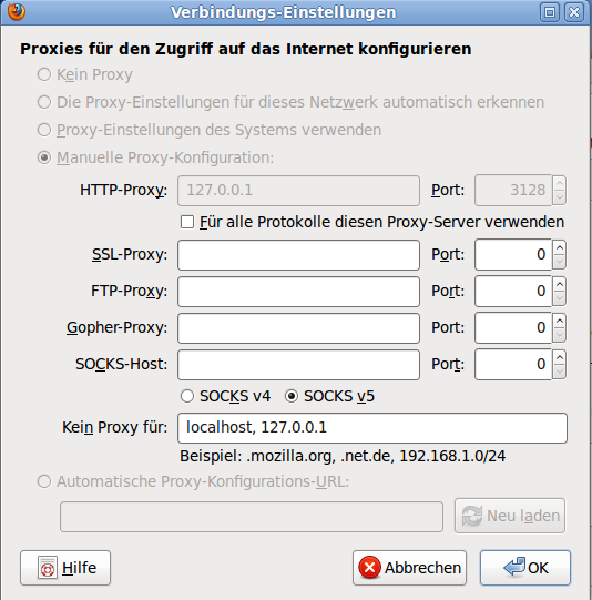 Firefox Netzwerkeinstellungen